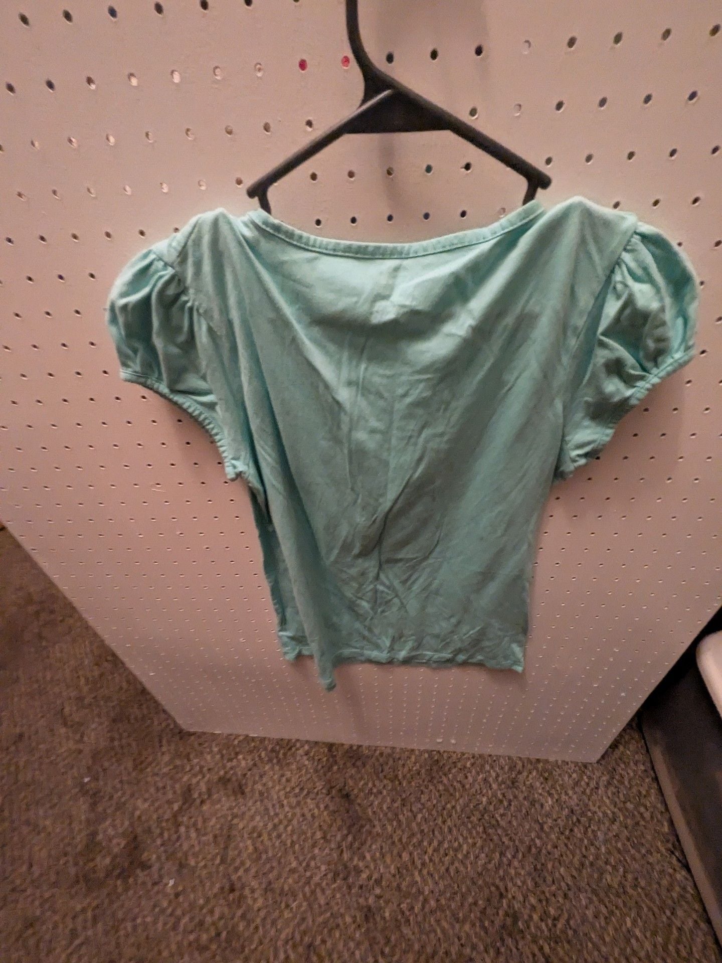 Cotton On Crop Top Blouse Size S (4/6) Mint Green Short Sleeve 3