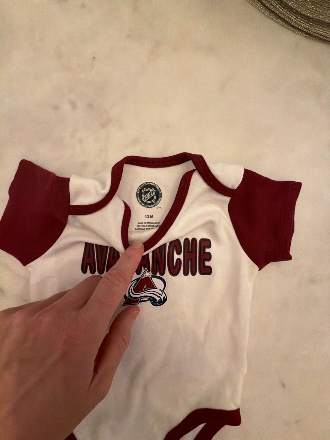 NHL Colorado Avalanche Size 12M Bodysuit 3