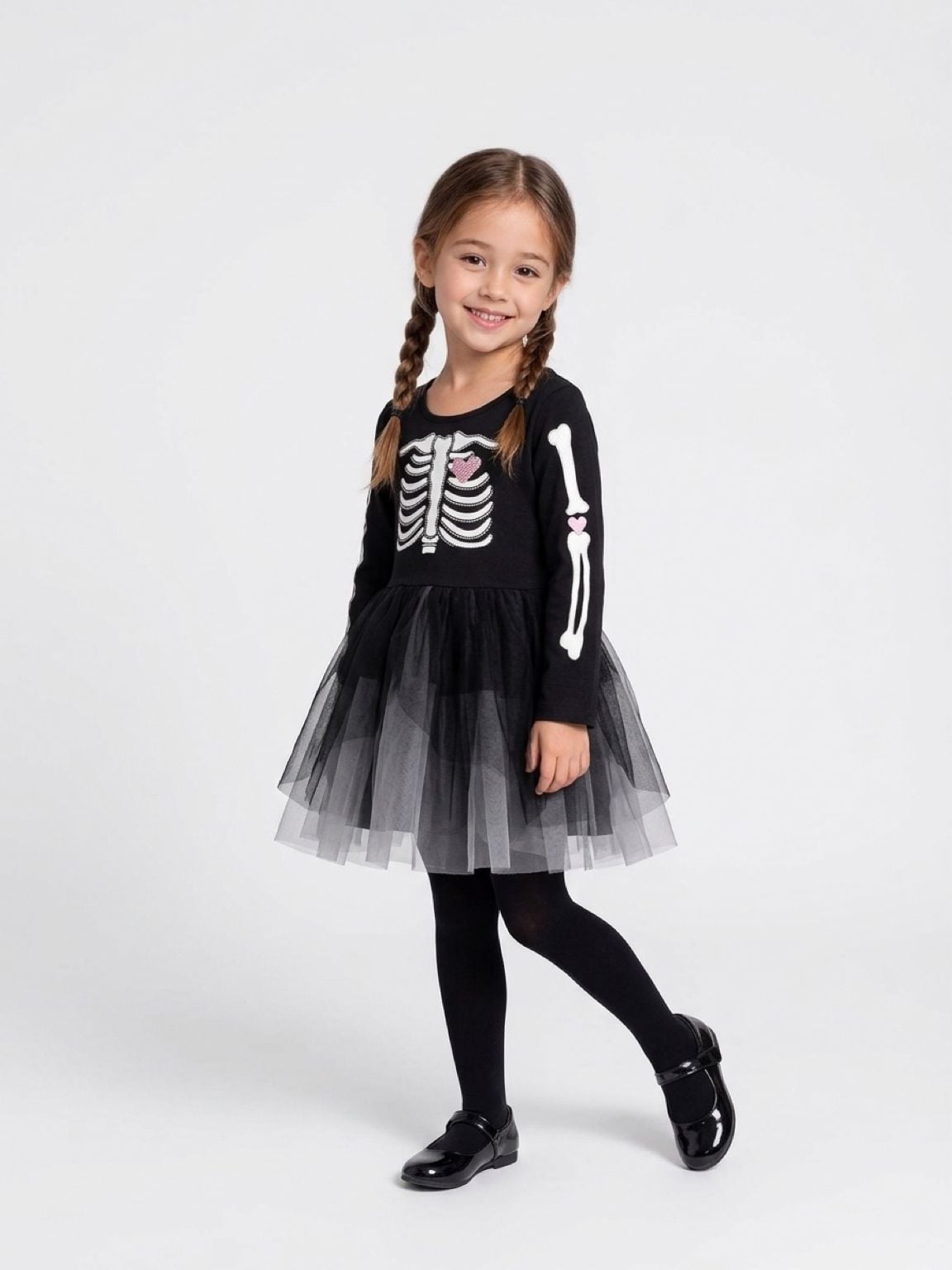 Zunies Skeleton Tutu Dress Black Halloween 3