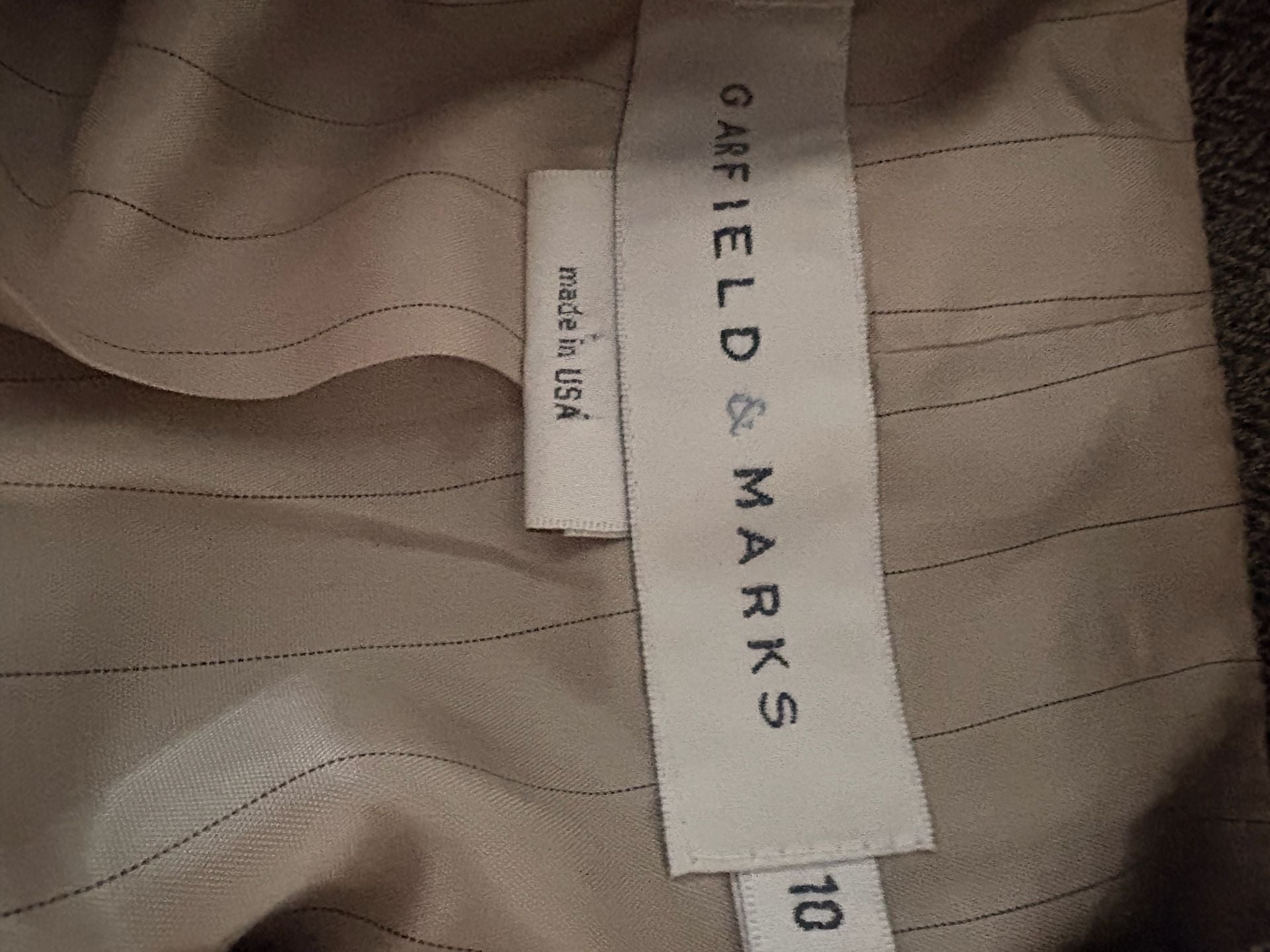 Garfield & Marks Blazer Size 10 Brown Herringbone Wool Jacket Career 7