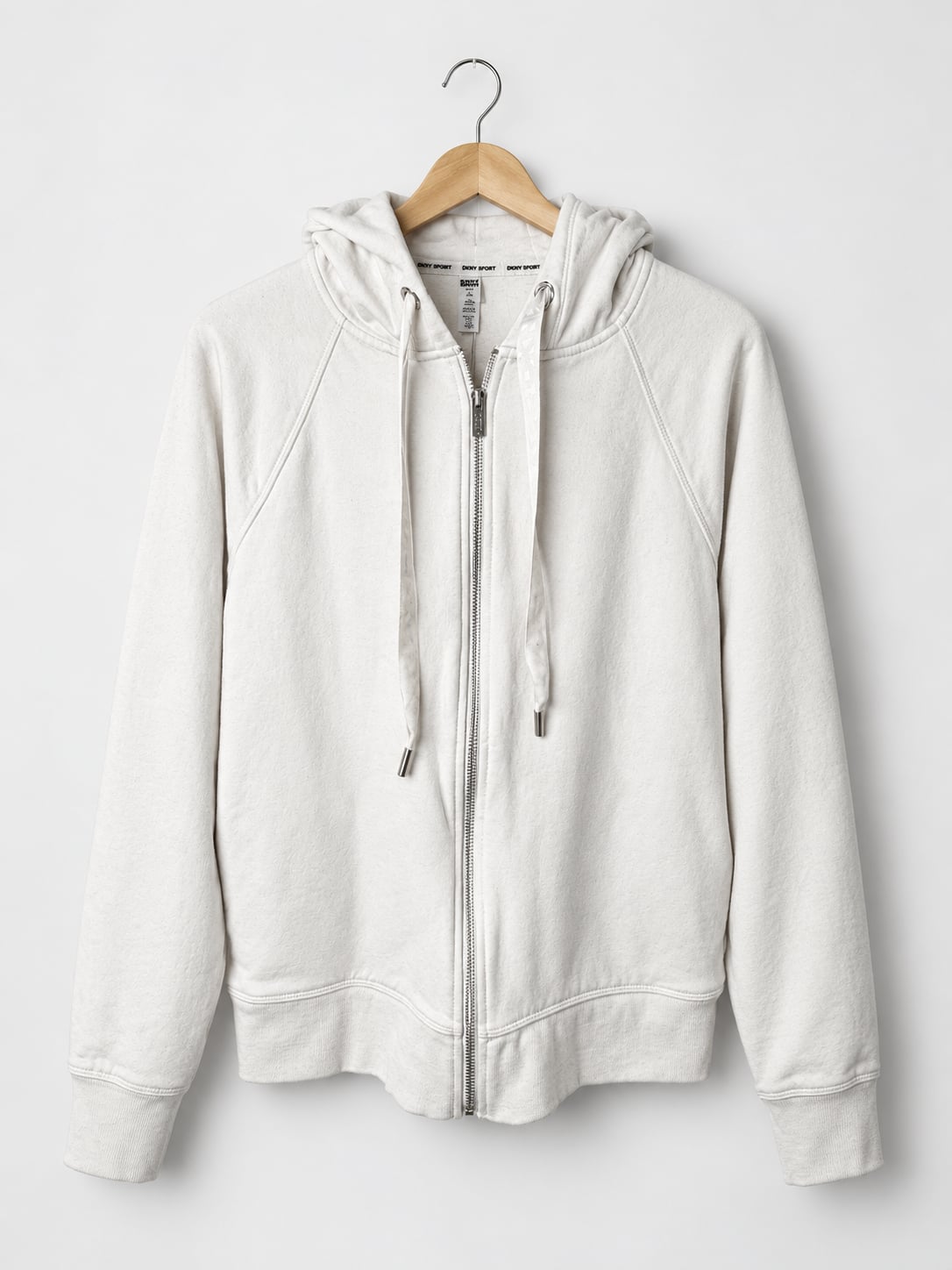 DKNY Sport Full Zip Hoodie Size M White Logo Drawstring Sweatshirt 2