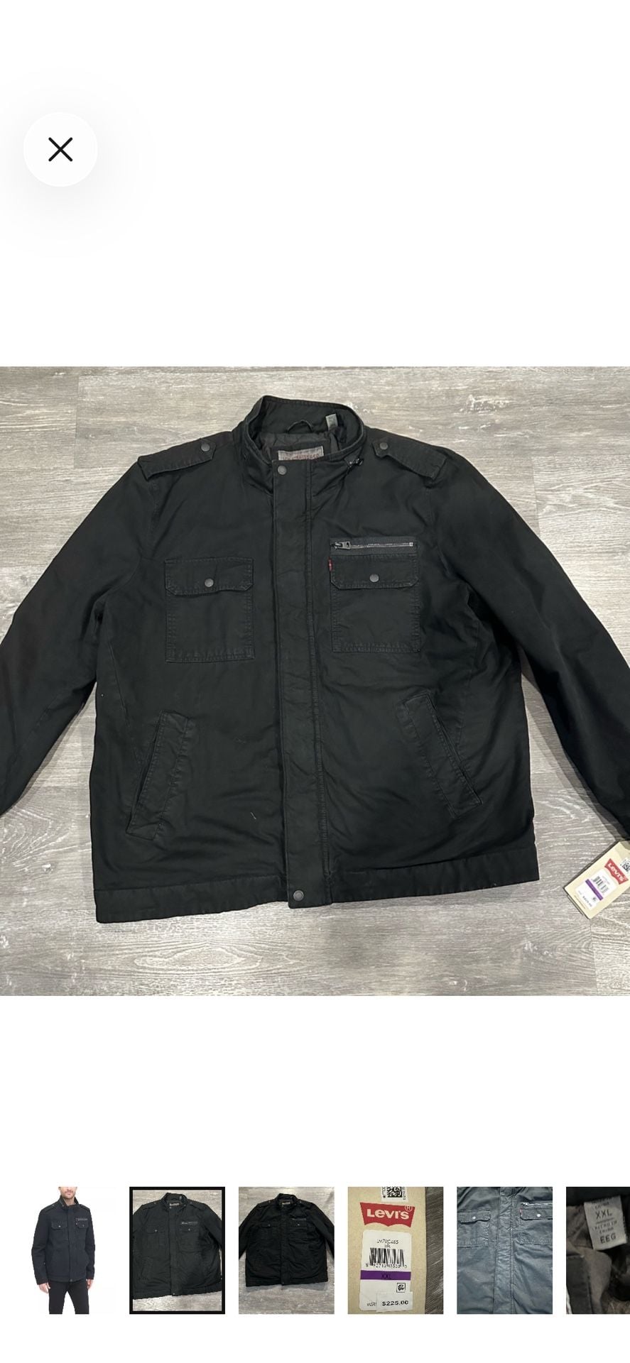Levi's Cotton Military Jacket Size XXL Black New With Tags 3
