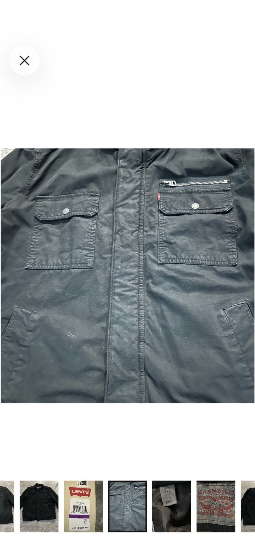 Levi's Cotton Military Jacket Size XXL Black New With Tags 5