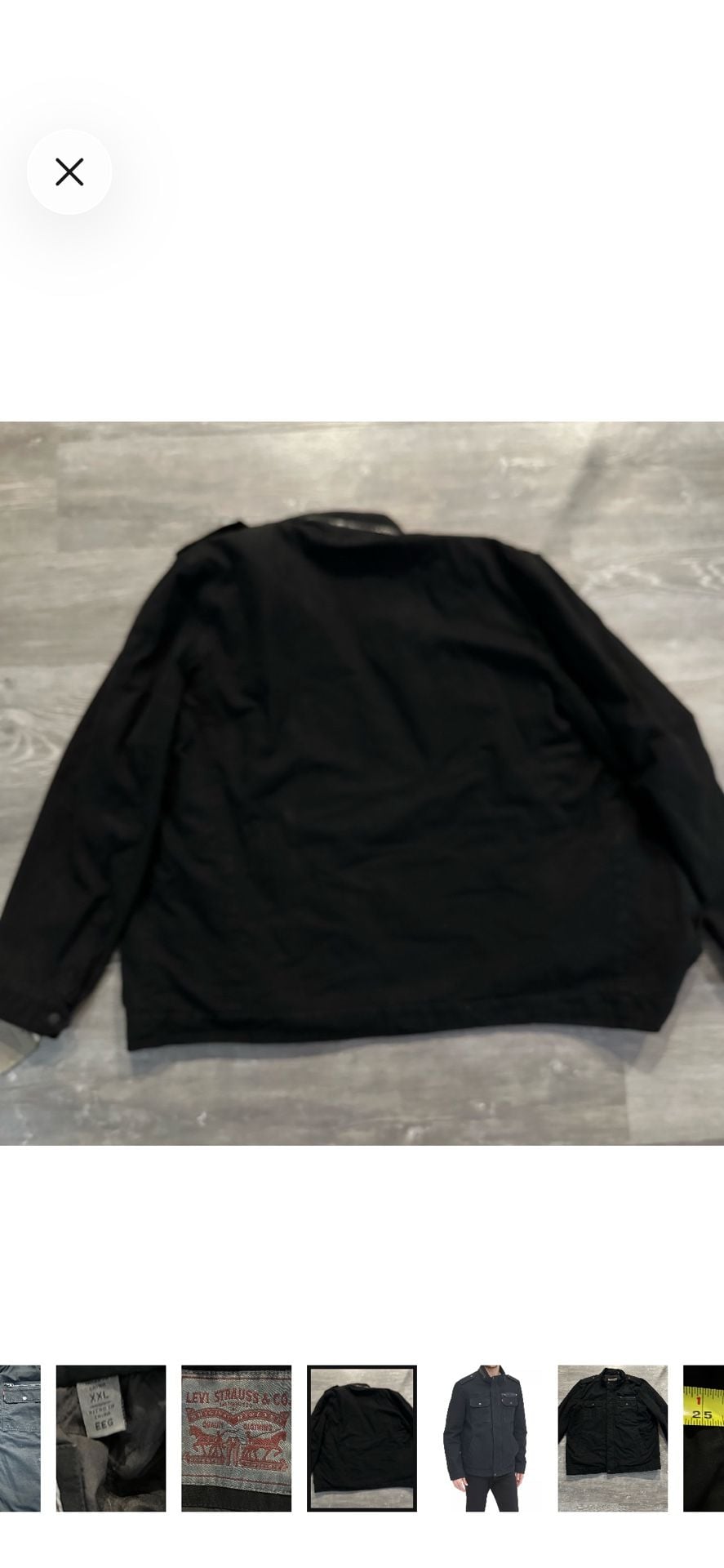 Levi's Cotton Military Jacket Size XXL Black New With Tags 8