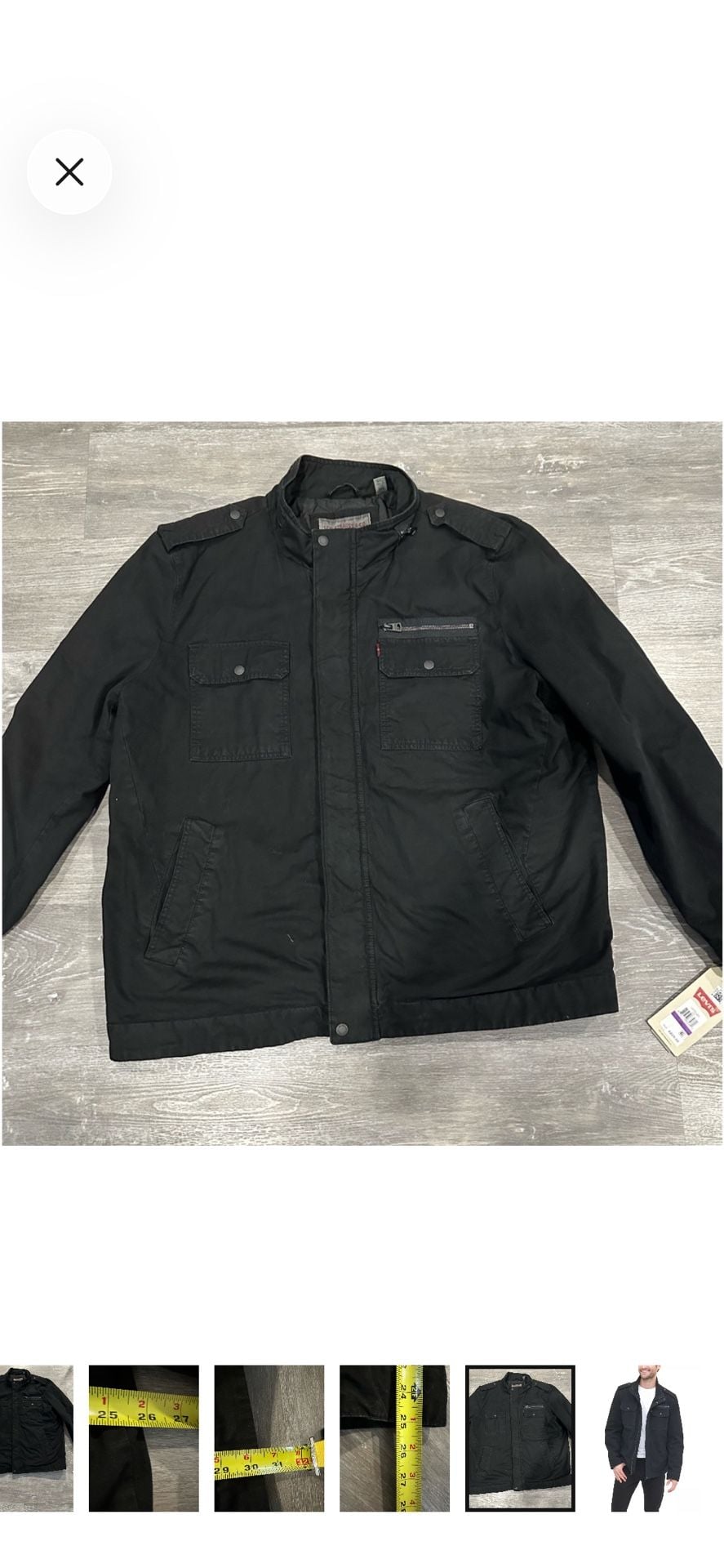Levi's Cotton Military Jacket Size XXL Black New With Tags 12