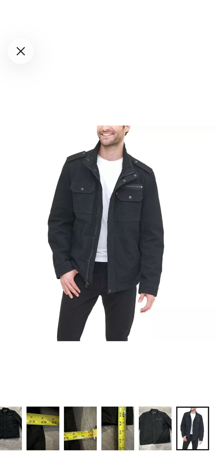 Levi's Cotton Military Jacket Size XXL Black New With Tags 13