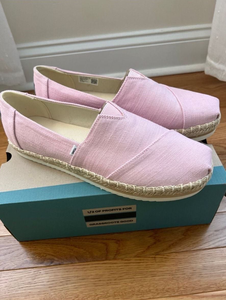 TOMS Alpargata Platform Rope Size 12 Chalky Pink Heavy Twill 2