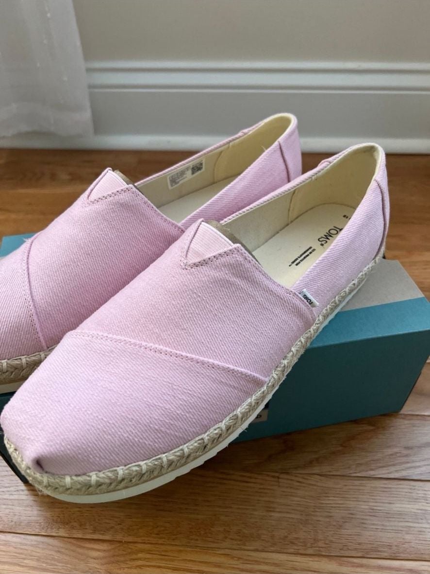 TOMS Alpargata Platform Rope Size 12 Chalky Pink Heavy Twill 3