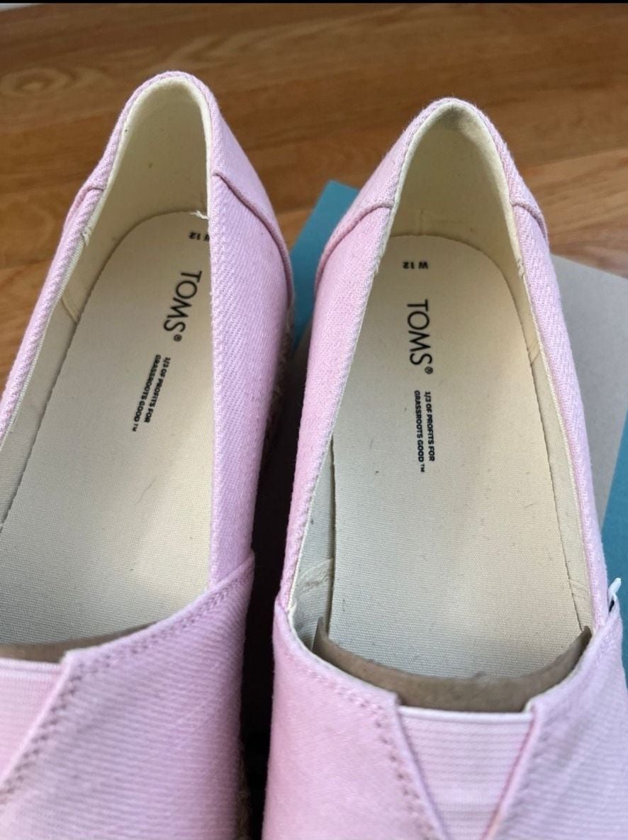 TOMS Alpargata Platform Rope Size 12 Chalky Pink Heavy Twill 4