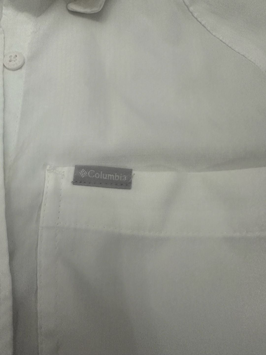 Columbia Long Sleeve Button Up Shirt Size S White Pocket 5