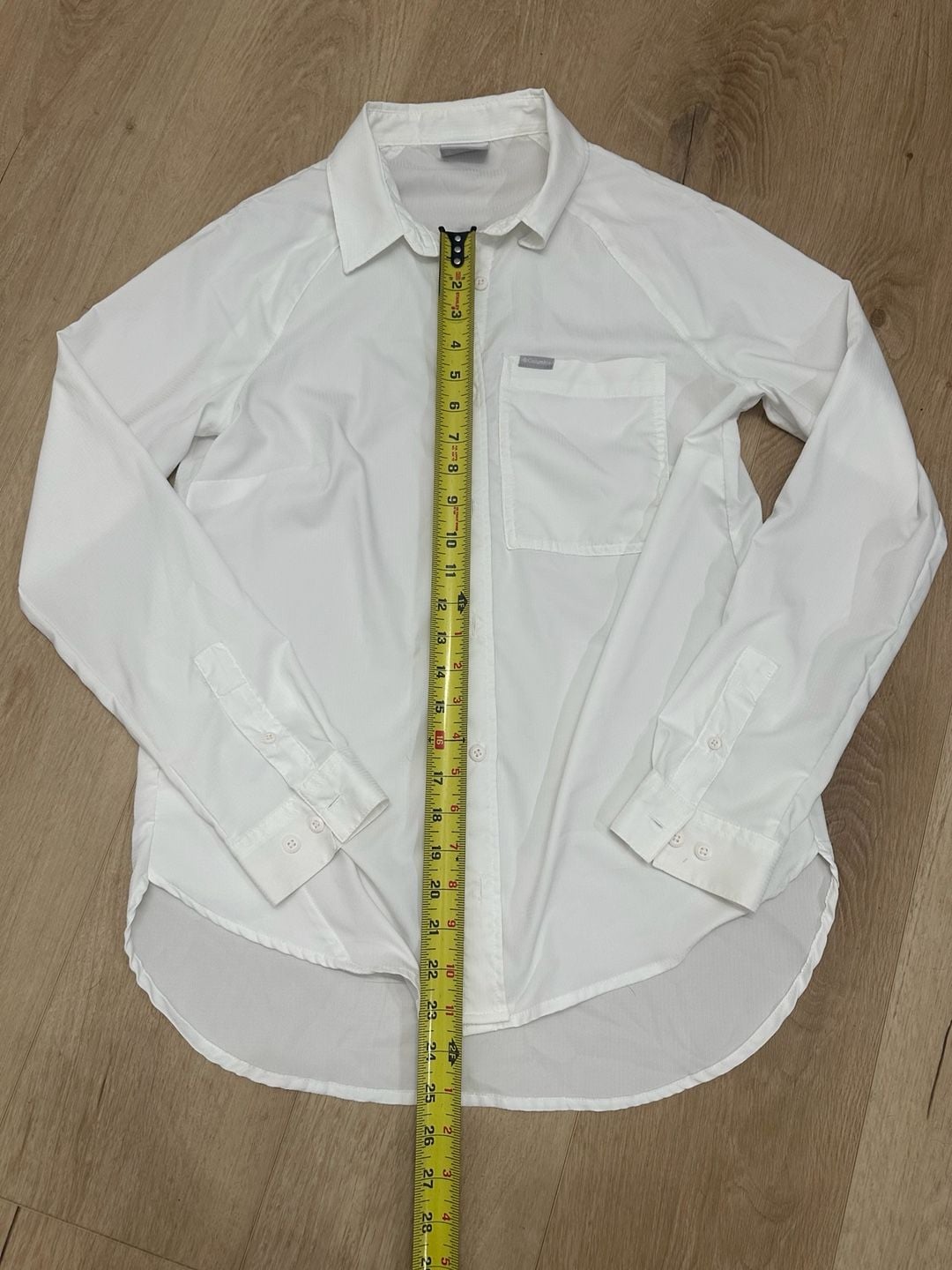 Columbia Long Sleeve Button Up Shirt Size S White Pocket 7