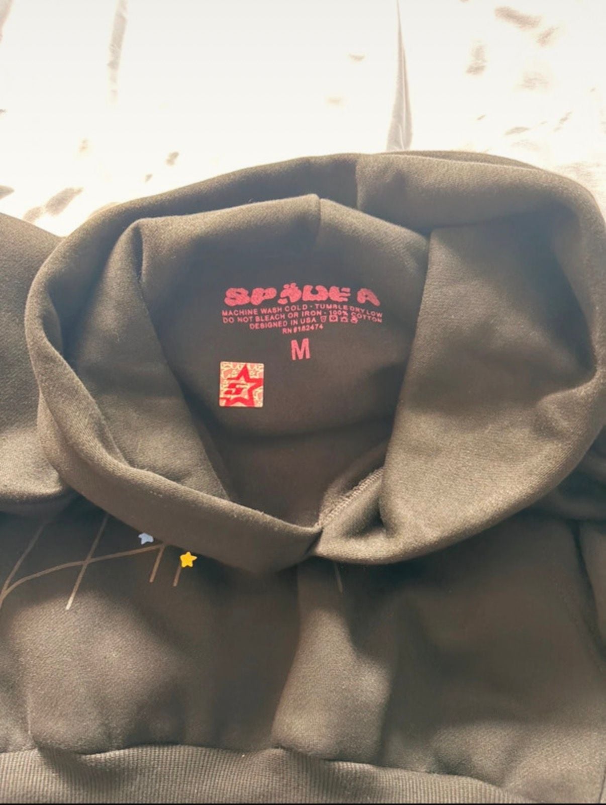 Sp5der Pink Web Hoodie Black 4