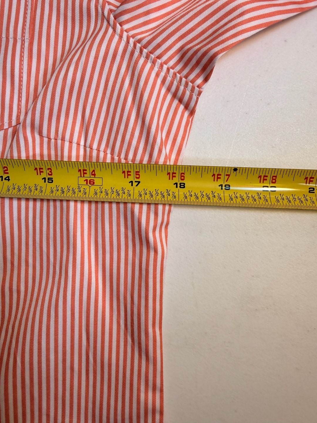 Cinch Button-Down Shirt Size M Orange Striped Long Sleeve 7