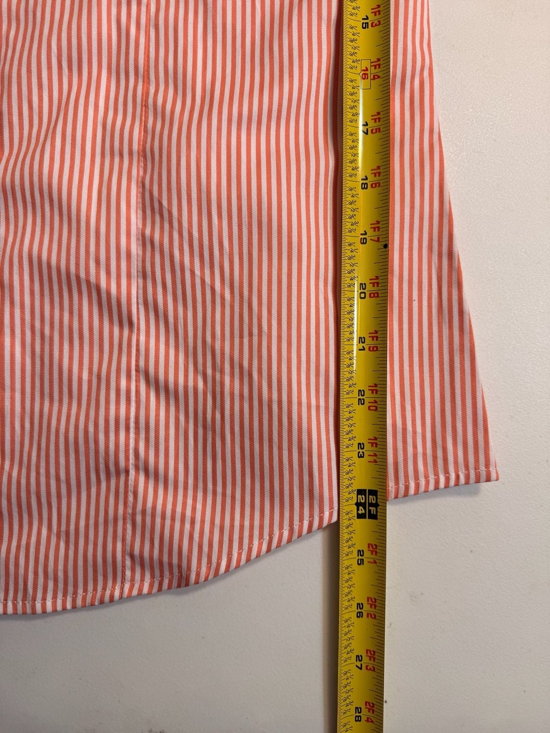 Cinch Button-Down Shirt Size M Orange Striped Long Sleeve 8