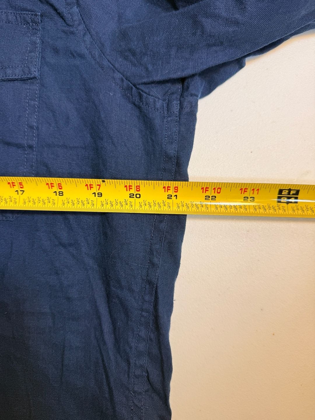 Onia Long Sleeve Button Down Shirt Size Large Blue Linen 6