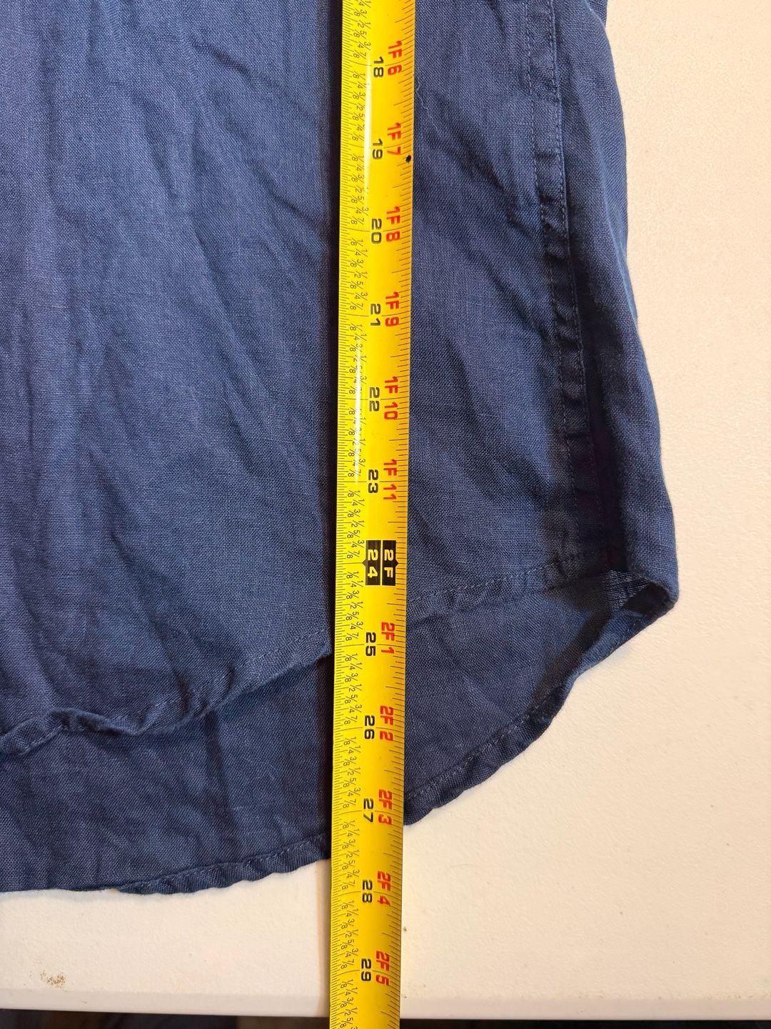 Onia Long Sleeve Button Down Shirt Size Large Blue Linen 7