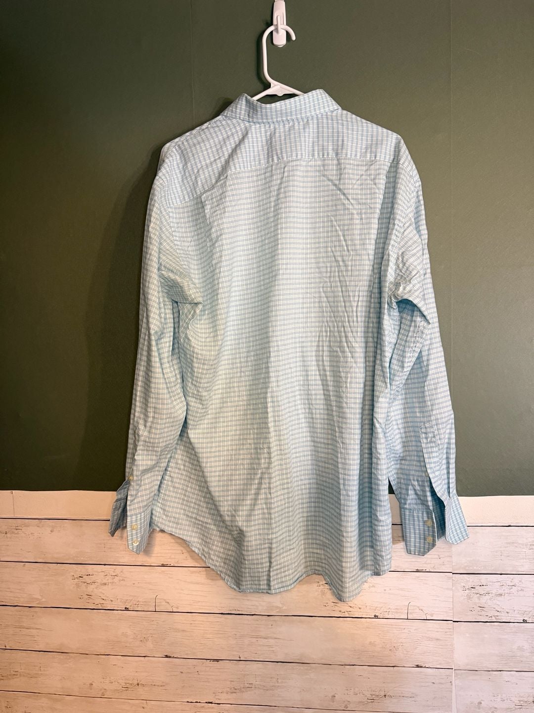 Lacoste Long Sleeve Button Down Shirt Size 44 Blue Plaid 3
