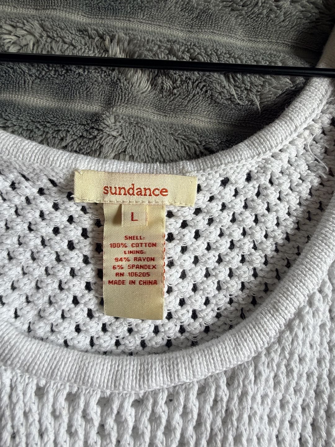 Sundance Sleeveless Crochet Mini Dress Size L White Cotton Resortwear Boho 4
