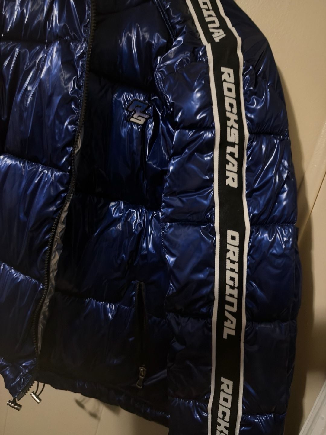 Rockstar Original Metallic Royal Blue Puffer Jacket Size 2XL 2