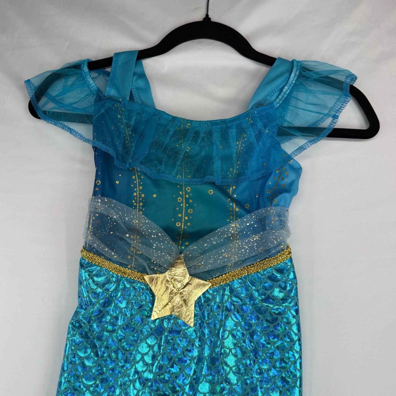 Target Hyde & Eek Mermaid Costume Girls S Blue Gold Glitter Halloween Dress 3