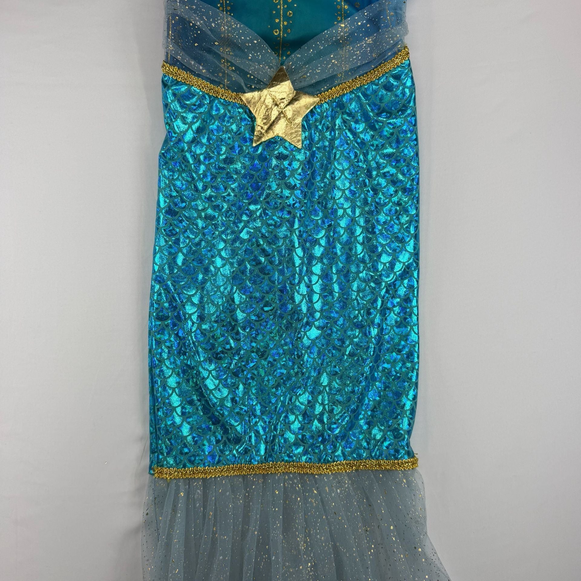 Target Hyde & Eek Mermaid Costume Girls S Blue Gold Glitter Halloween Dress 4