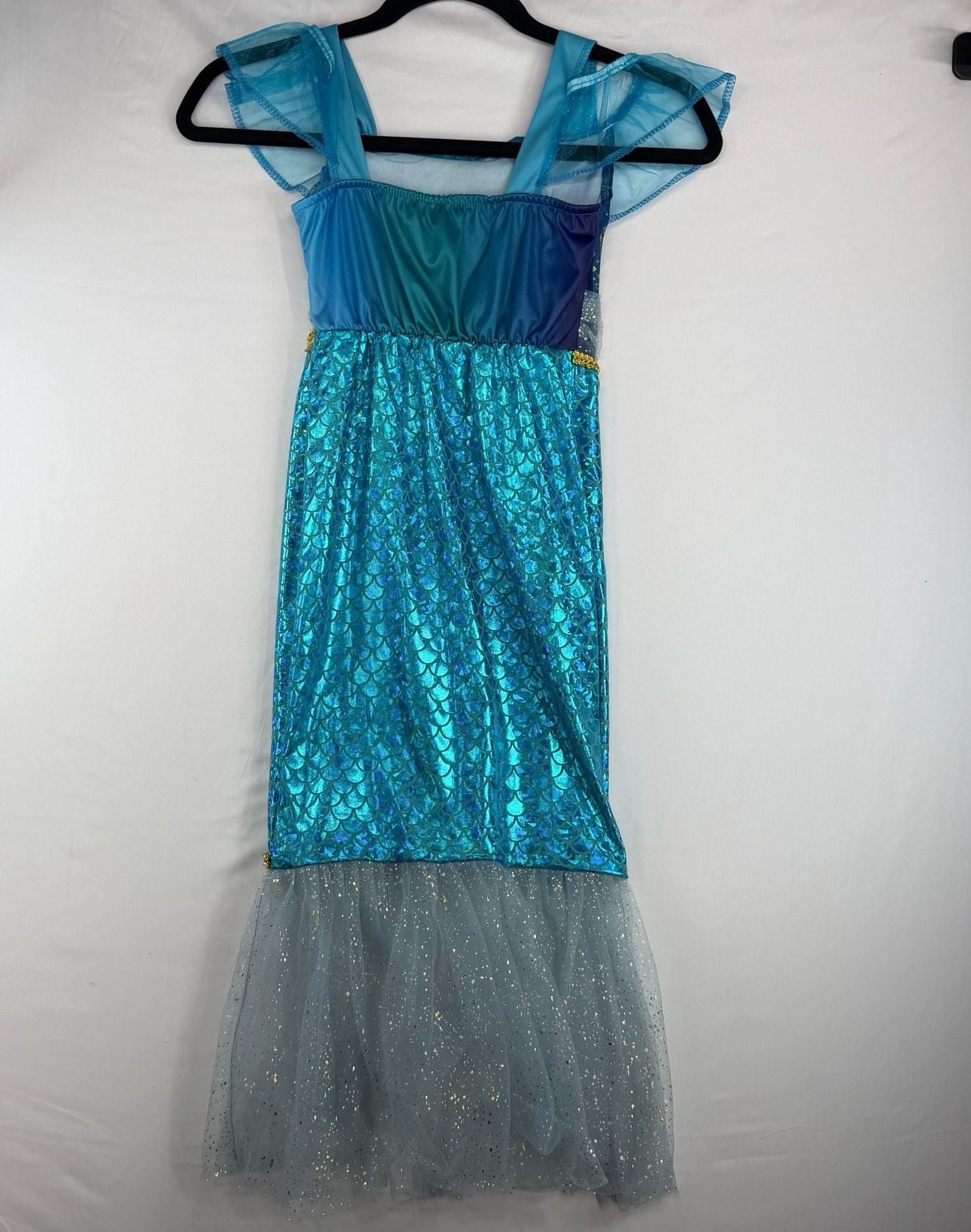 Target Hyde & Eek Mermaid Costume Girls S Blue Gold Glitter Halloween Dress 5