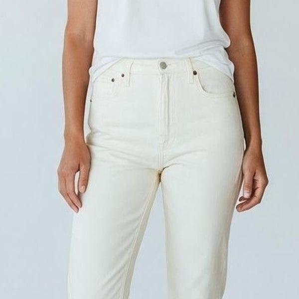 Agolde Straight Leg Jeans Size 31 White Cotton