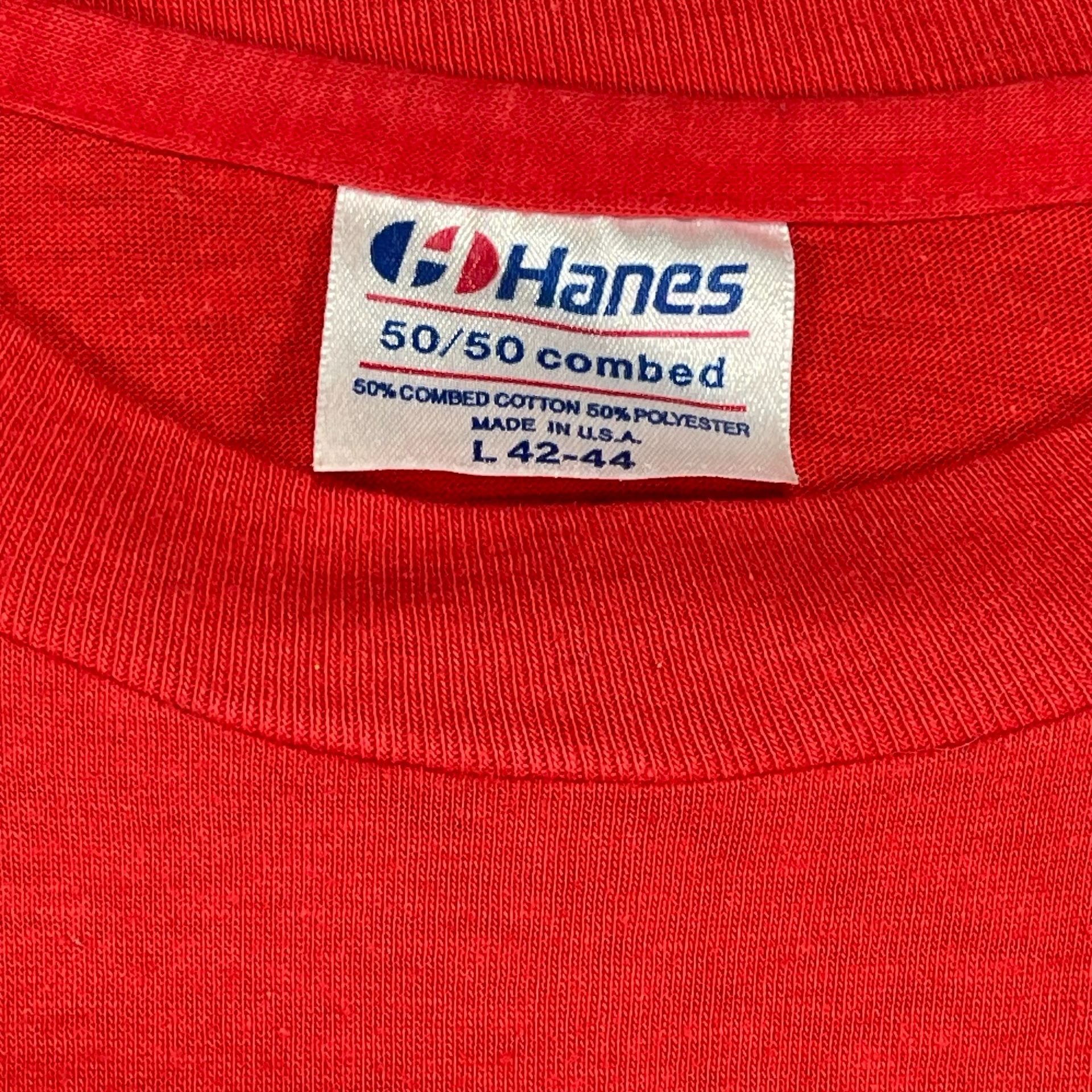 Vintage Hanes Garfield Brown T-Shirt Size L 42-44 Red 50/50 Combed 3