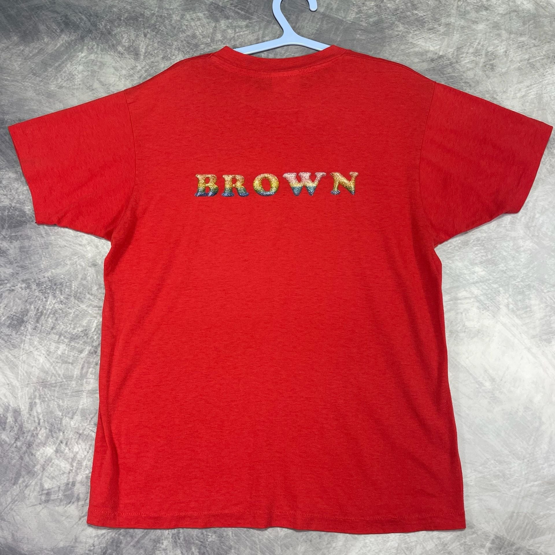 Vintage Hanes Garfield Brown T-Shirt Size L 42-44 Red 50/50 Combed 6