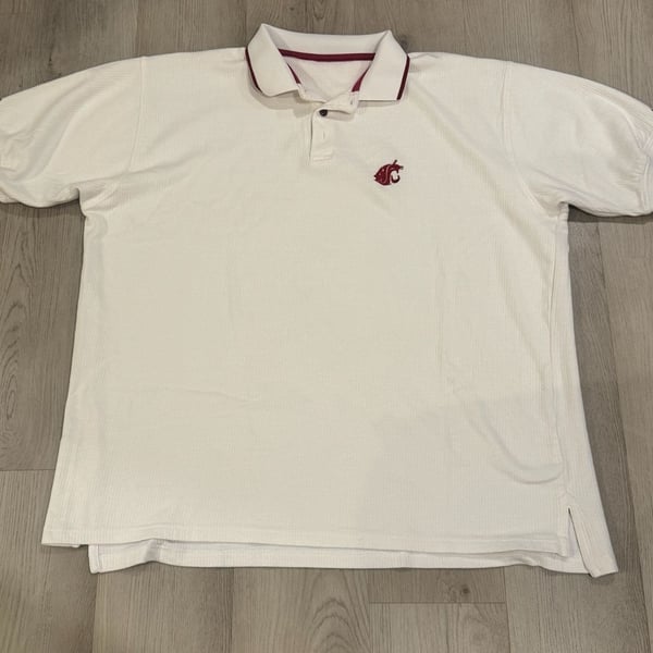 Russell Athletic Washington State Cougars Polo Shirt White Dri-Power