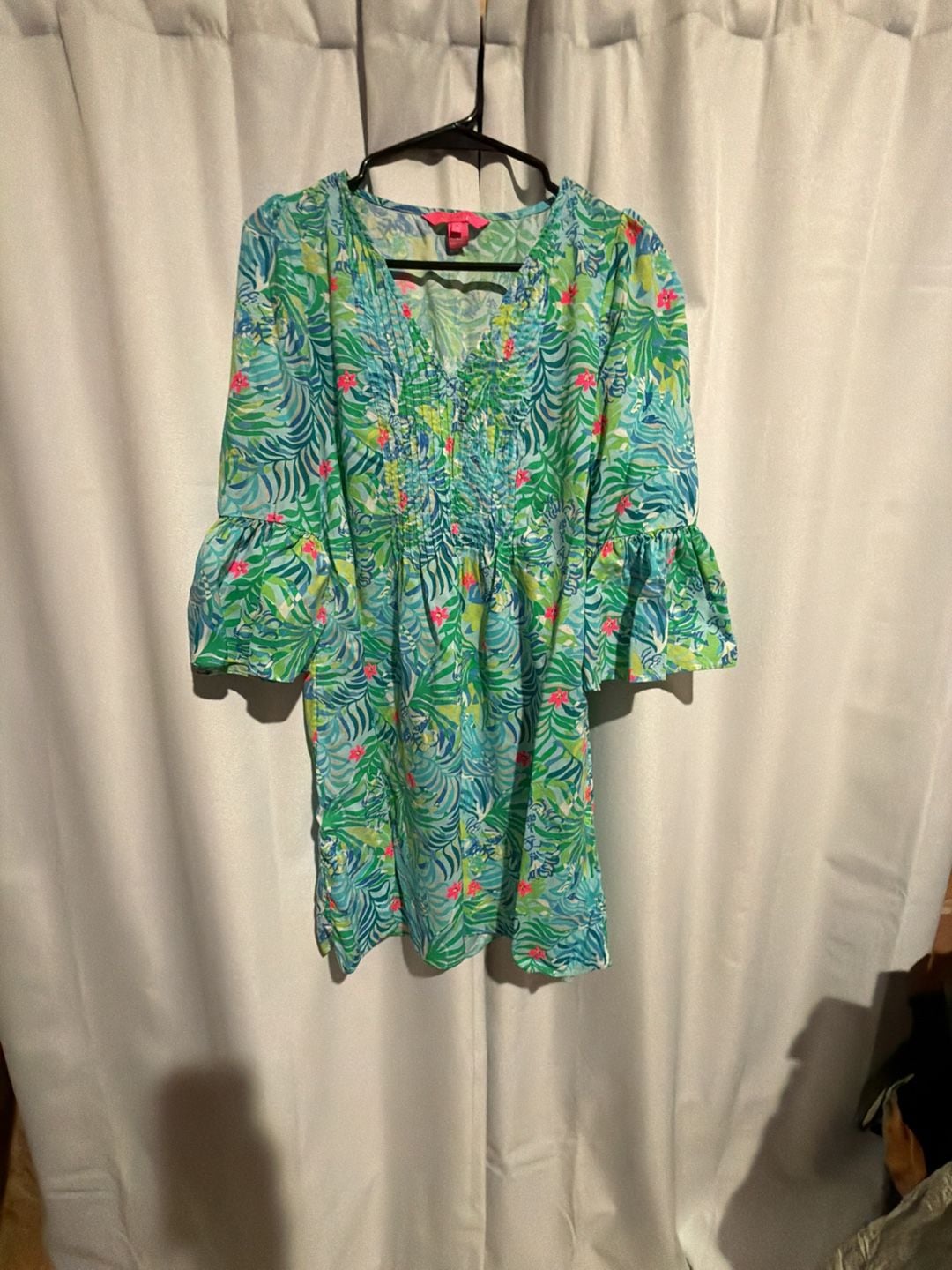 Lilly Pulitzer Hayes Dress Size 4 Green Blue Floral Print Mini Dress 2