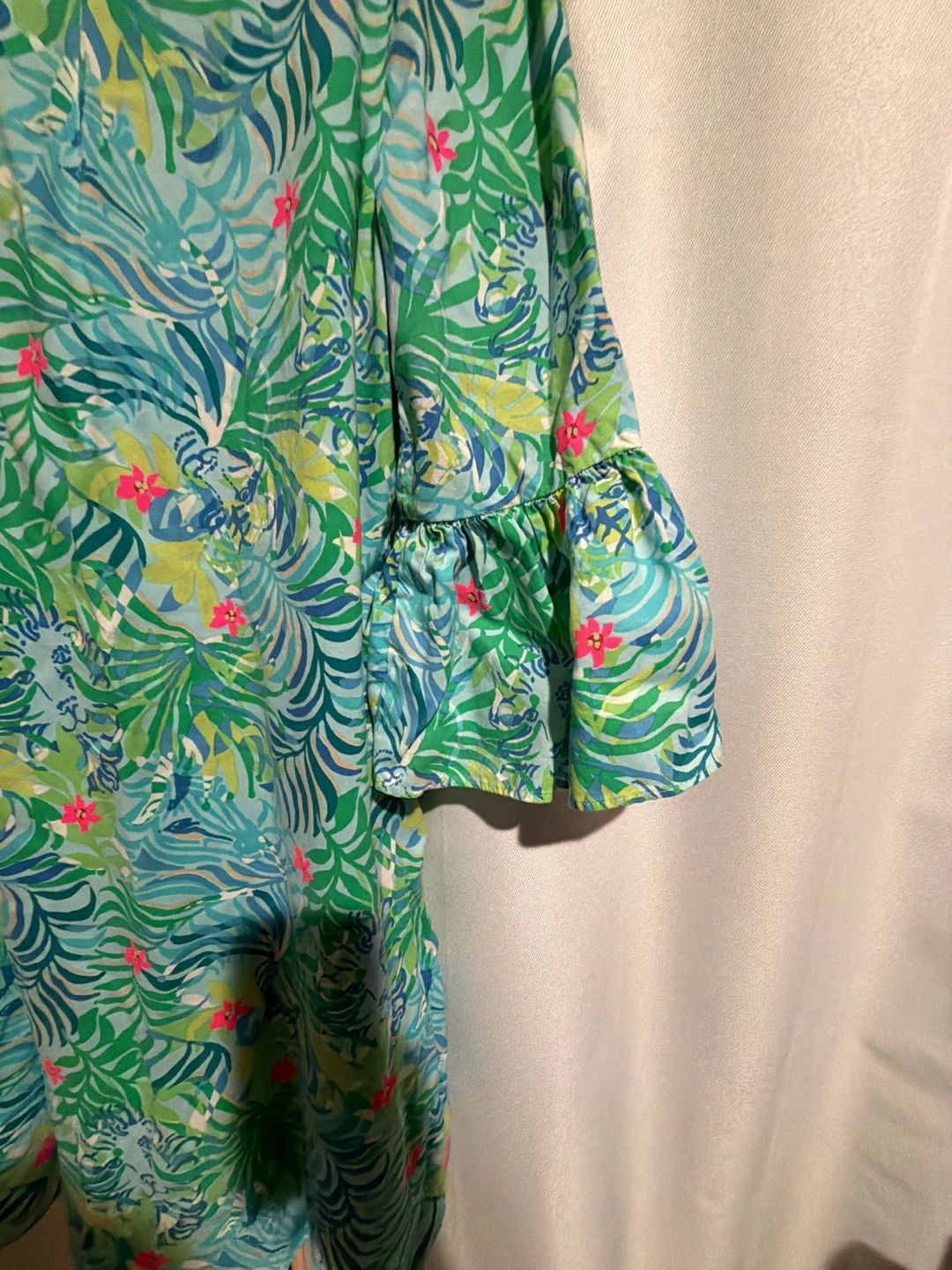 Lilly Pulitzer Hayes Dress Size 4 Green Blue Floral Print Mini Dress 5