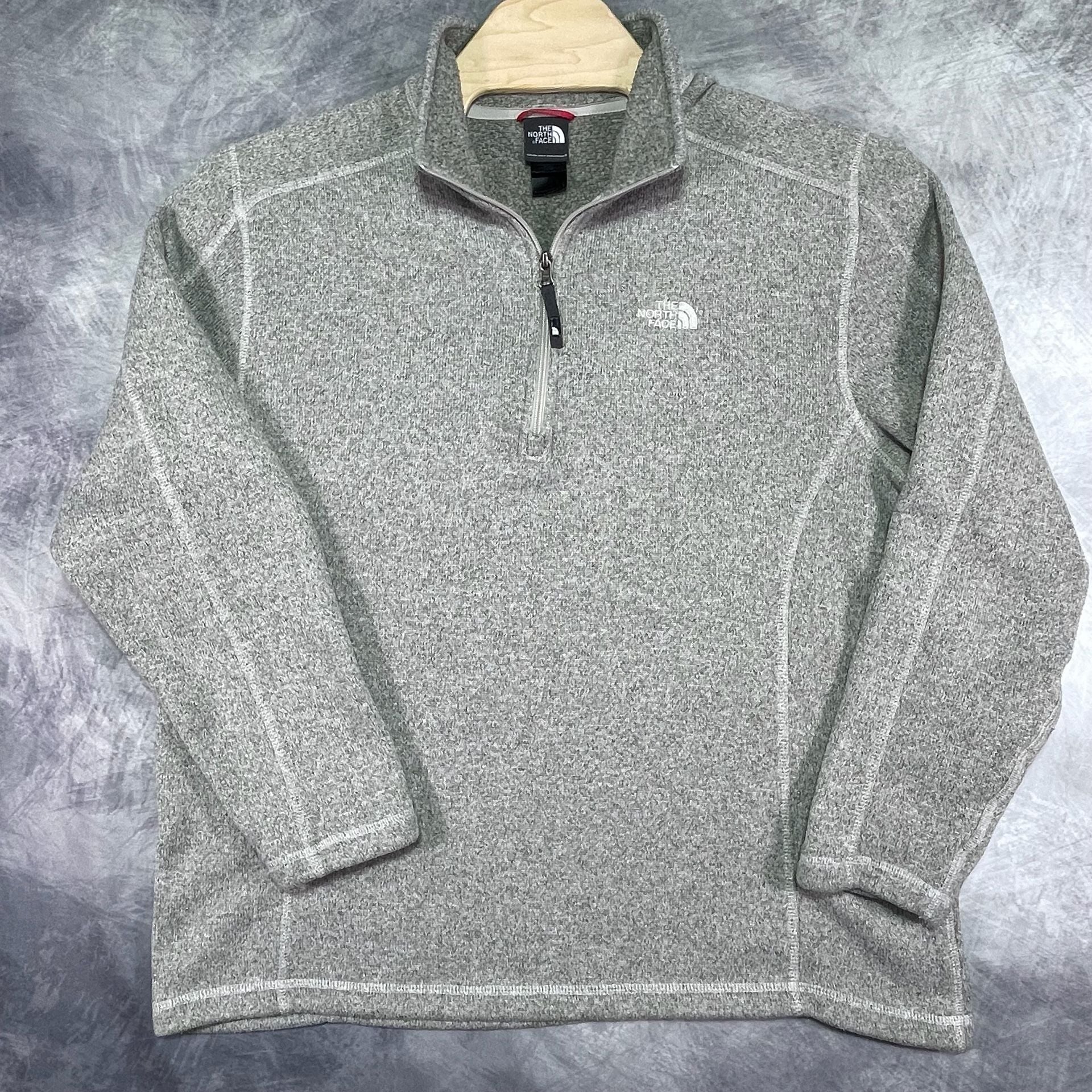 The North Face Fleece 1/4 Zip Pullover XL Gray Heather Sweater 2