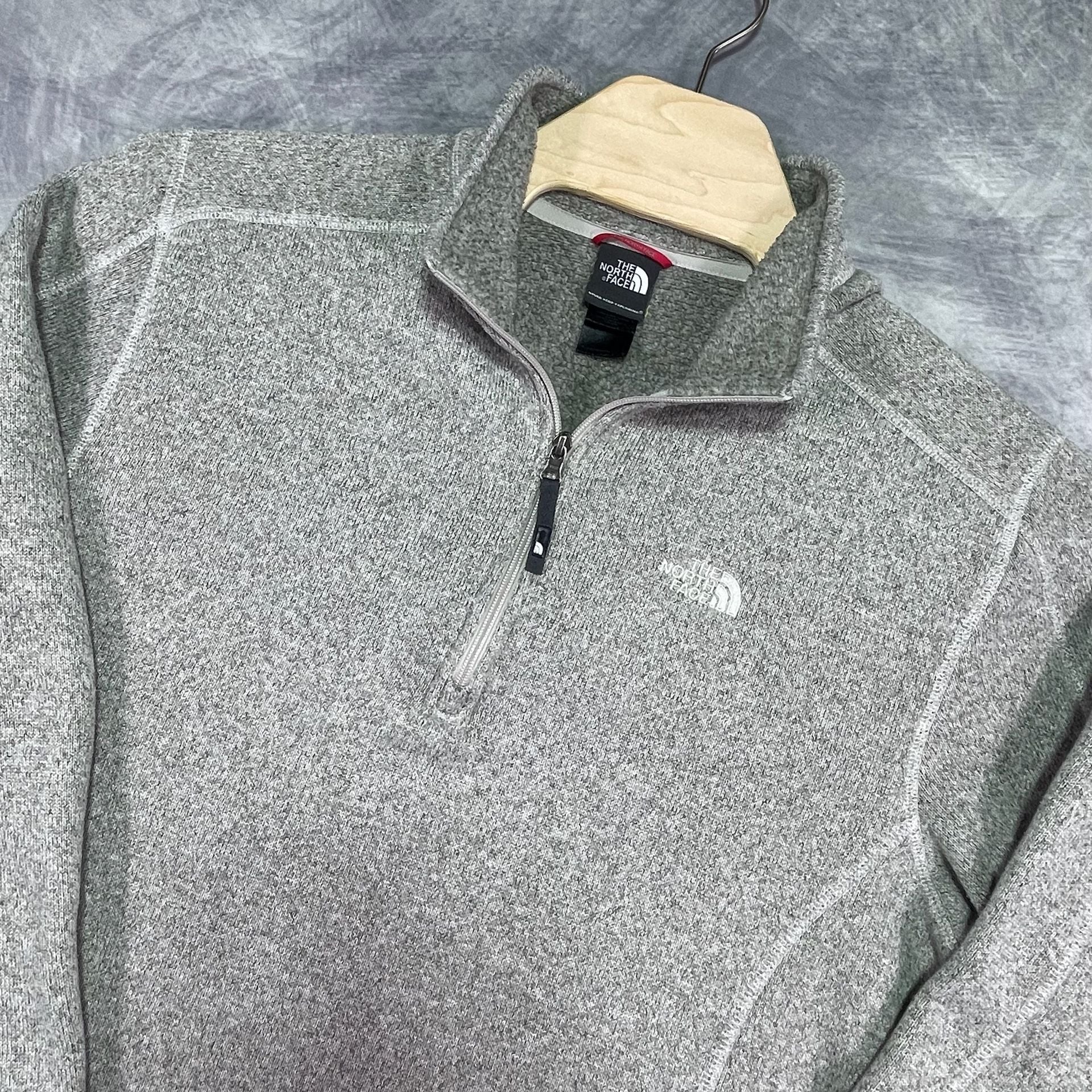 The North Face Fleece 1/4 Zip Pullover XL Gray Heather Sweater 9