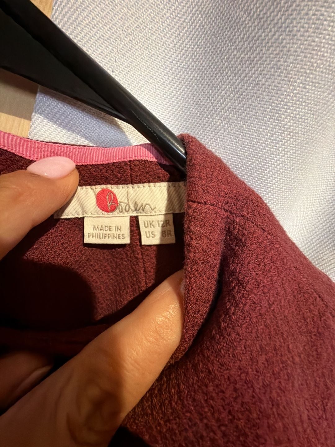 Boden Sheath Dress Size US 8R Maroon Short Sleeve 3