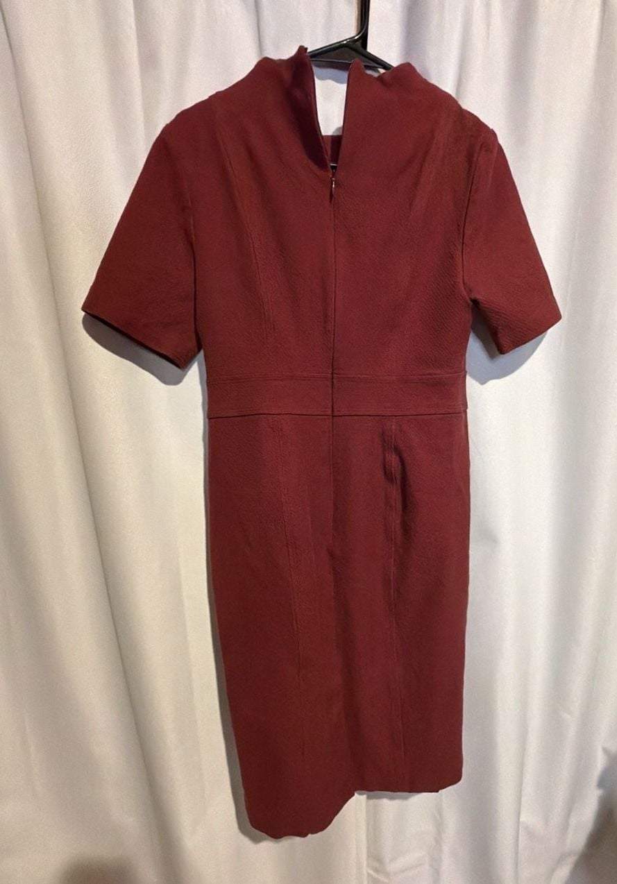 Boden Sheath Dress Size US 8R Maroon Short Sleeve 4