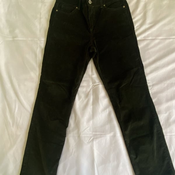 Earthcore Bandolino Mandie Corduroy Pants Size 10 Green