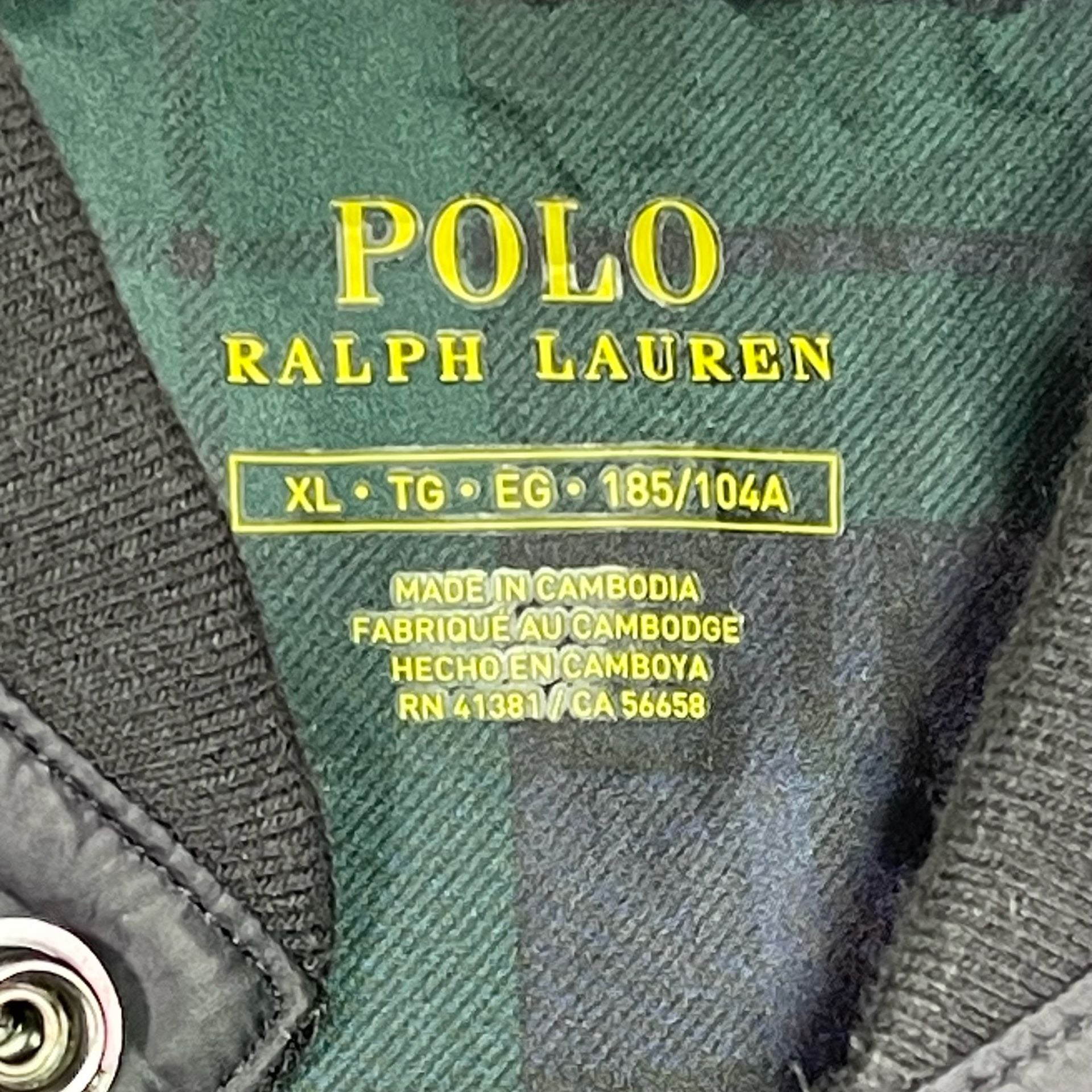 Polo Ralph Lauren Hybrid Bomber Jacket XL Black Puffer Down Full Zip 3