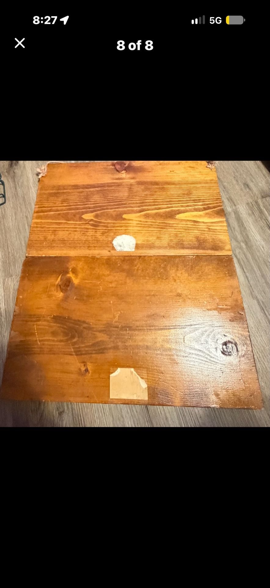 Vintage Handcrafted Wooden Double-Sided Checker Game Board 7