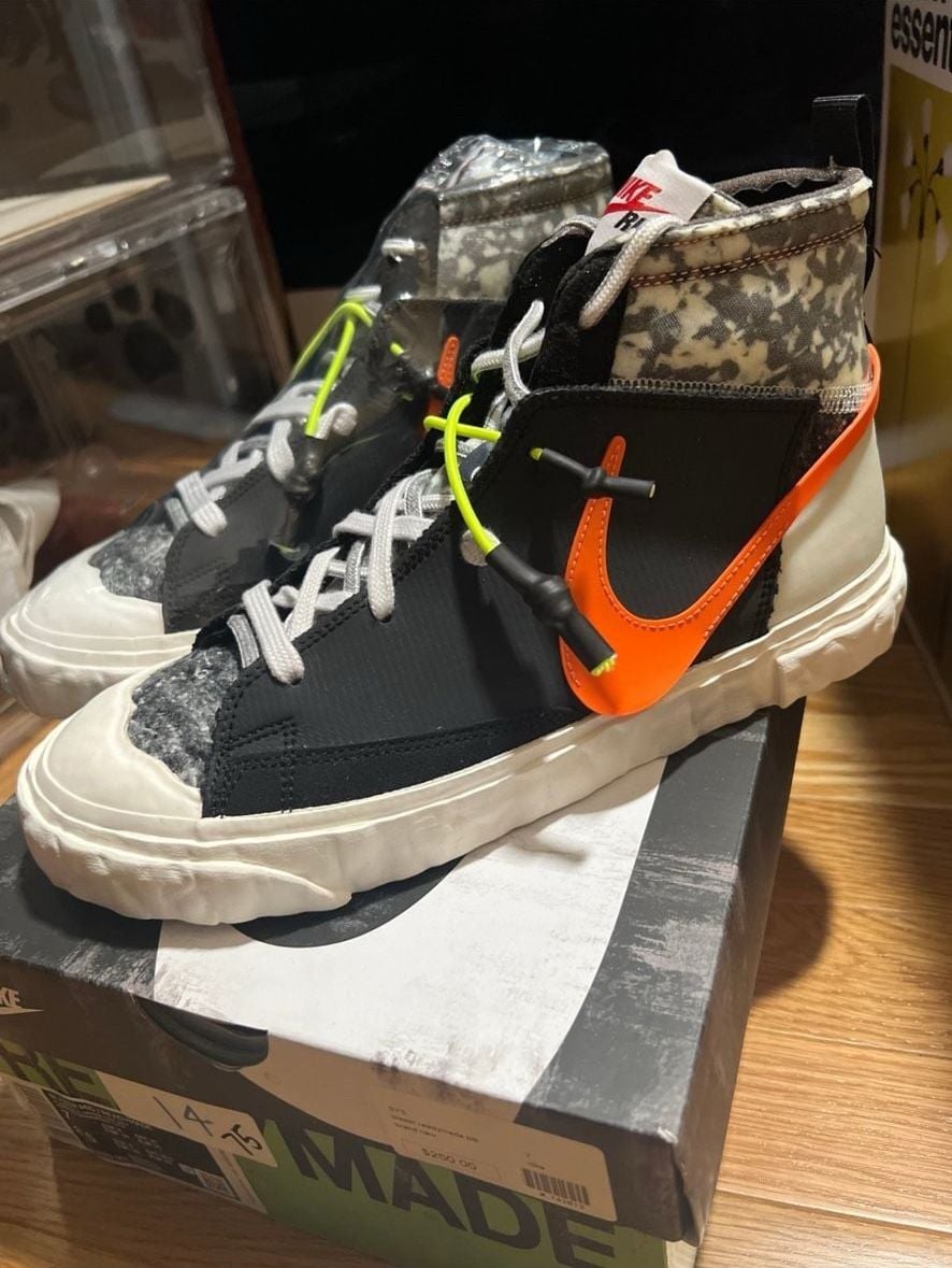 Nike Blazer Mid / Readymade Size 7 Black Total Orange 2
