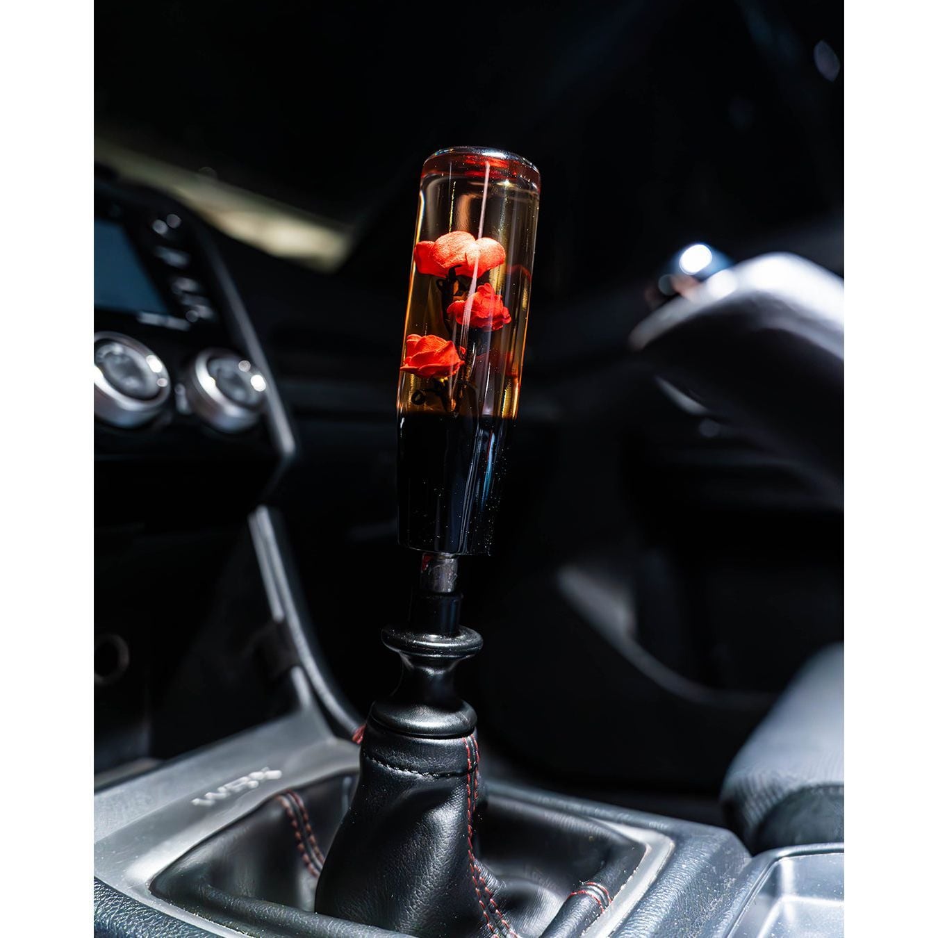 Lowered Empire Red Rose Resin Shift Knob JDM Gear Shifter 10