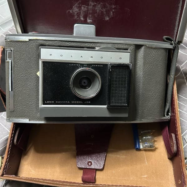 Polaroid Land Camera Model J66 Vintage Electric Eye Film Camera with Case