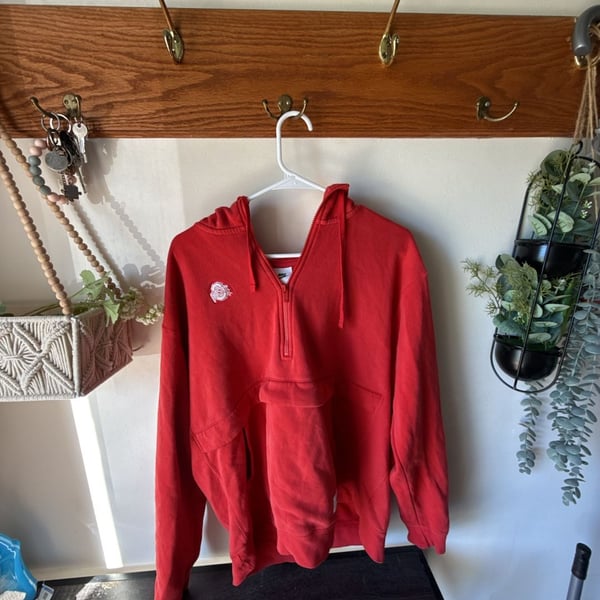 Modern style Nike Ohio State Buckeyes Size XL Red 1/4 Zip Hoodie