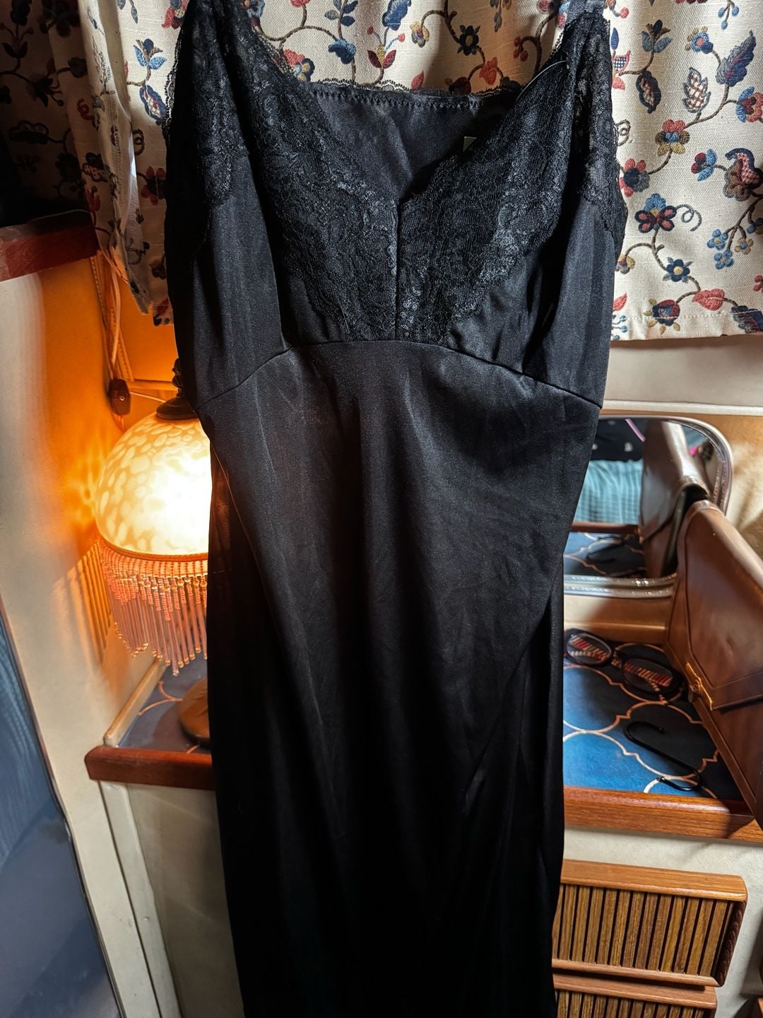 VTG Dixie Belle Slip Dress Style 4514 Size 38 Black Antron Nylon Lace 2
