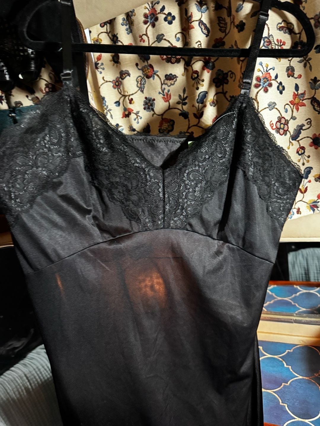 VTG Dixie Belle Slip Dress Style 4514 Size 38 Black Antron Nylon Lace 3