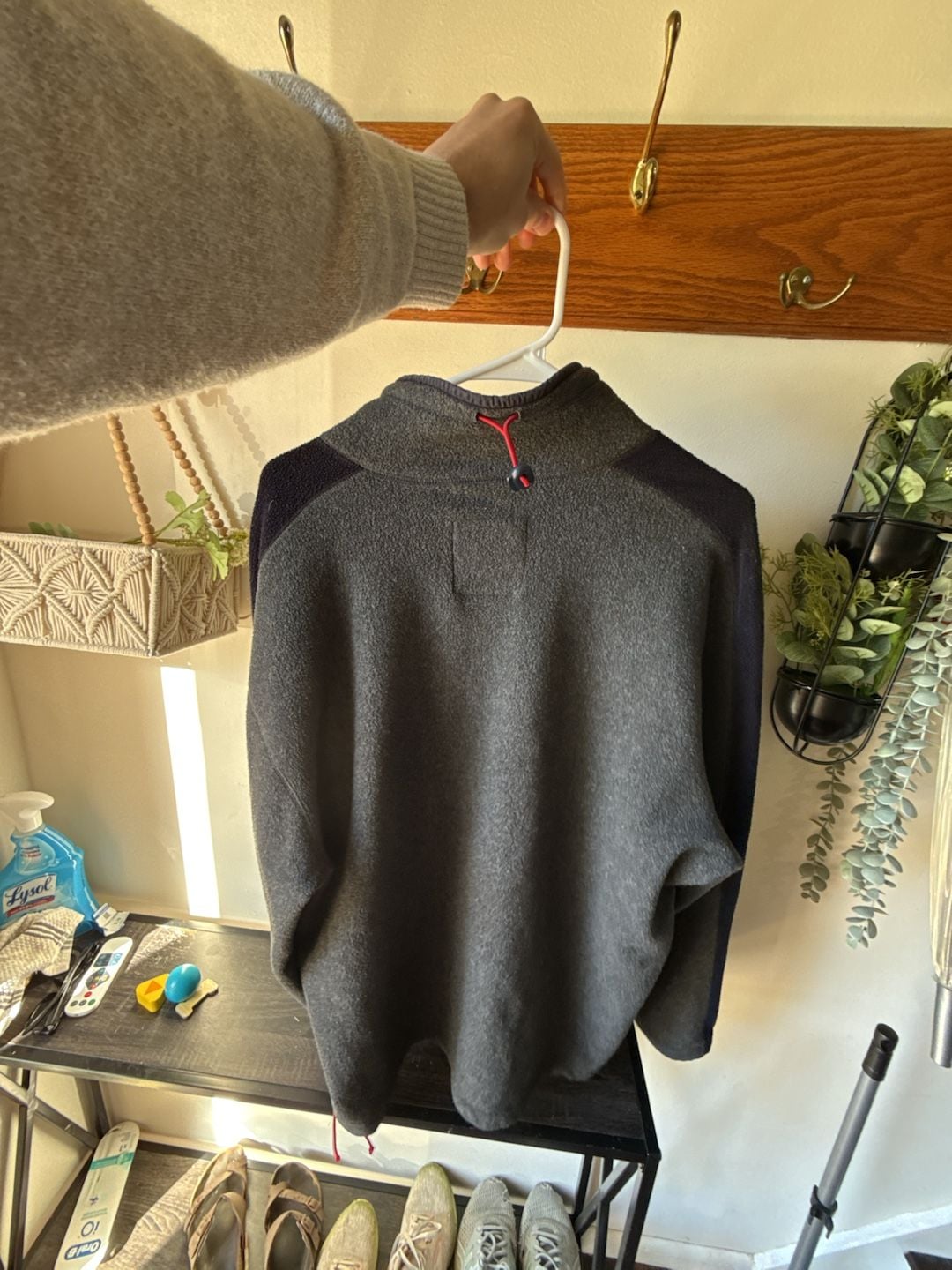 Vintage Abercrombie & Fitch Quarter Zip Fleece Size L Grey Pullover 5