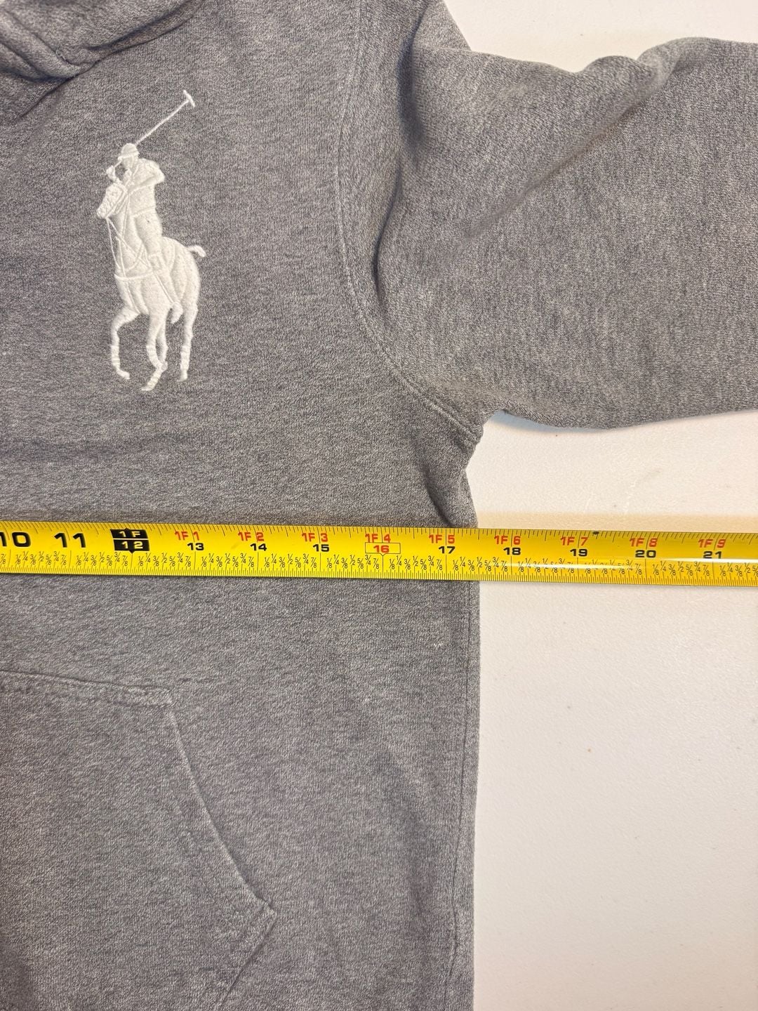 Polo Ralph Lauren Hoodie Size M 10-12 Gray Big Pony 3 7