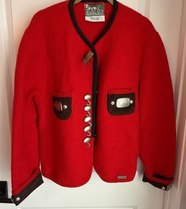 VTG Wesenjak Austrian Wool Jacket Size 12Red Trachten 3