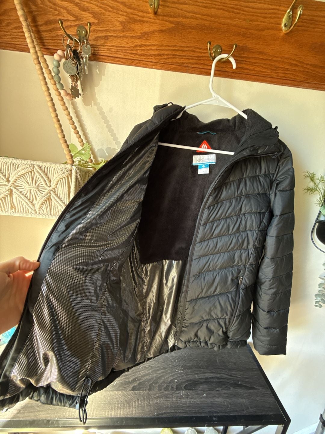 Columbia Omni-Heat Heavenly Hooded Jacket Size M Black 7