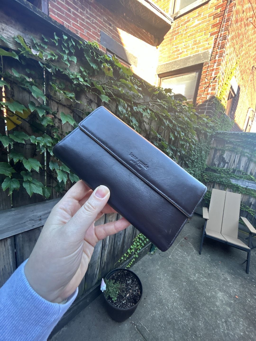 Kate Spade New York Leather Trifold Wallet Brown 1